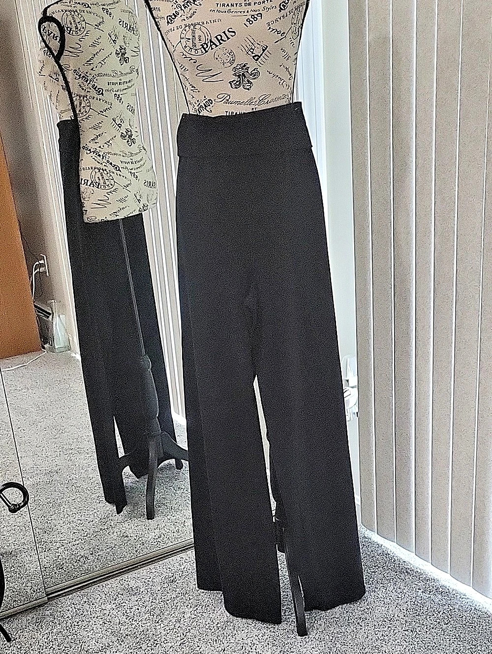 Old Navy High-Waisted PowerChill Fold-Over Wide-Leg Pants Wide-Leg Pants Black